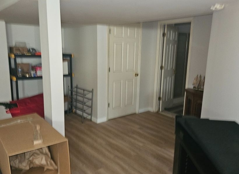 installed flooring in the basement living room