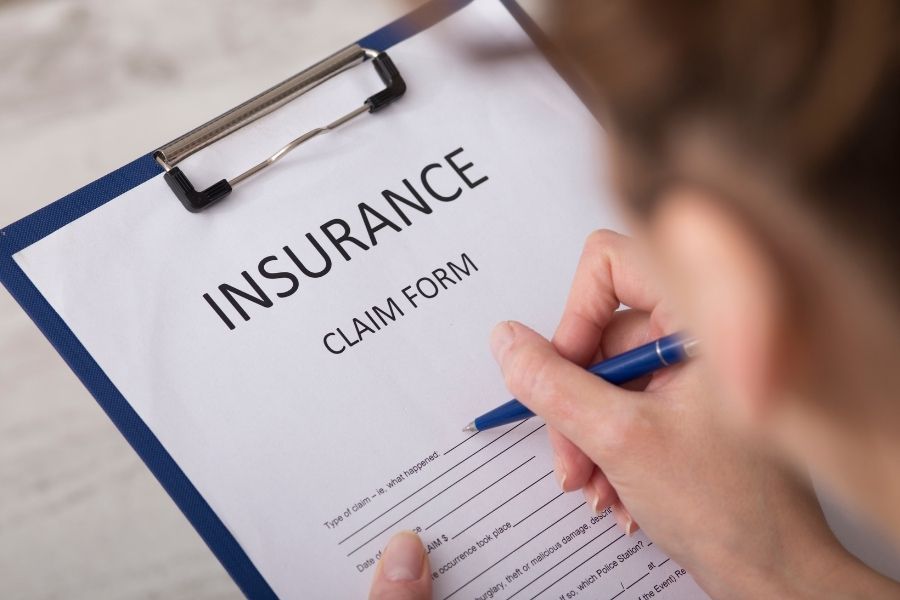 Insurance claim form for property damage restoration