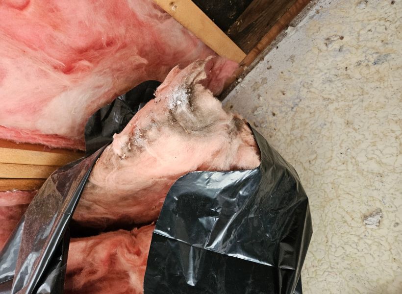pulled out damaged insulation