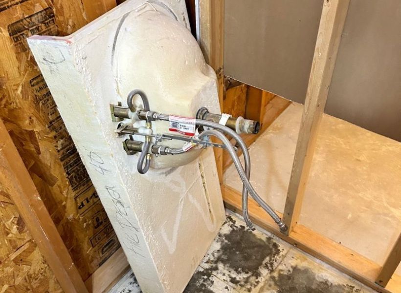 sink removed in the bathroom