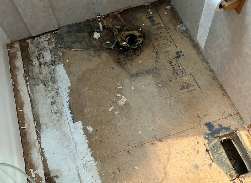 toilet removed from the hallway bathroom