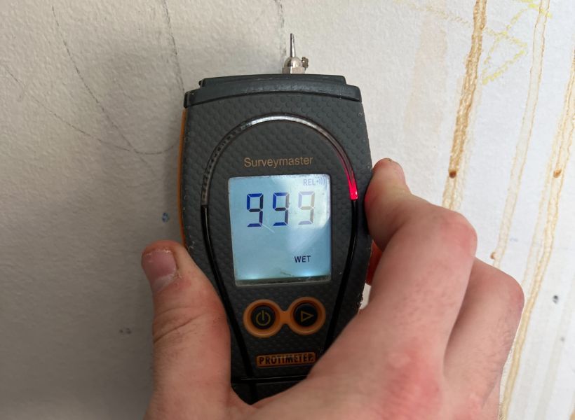 wet wall moisture readings