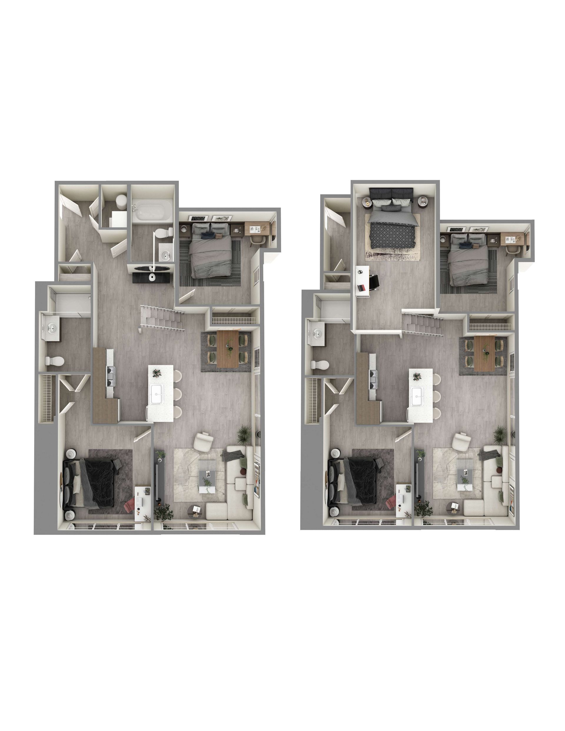 2 Bedroom 2 Bath w/Loft