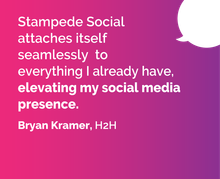 Stampede Social attaches itself seamlessly to everything I already have, elevating my social media presence.