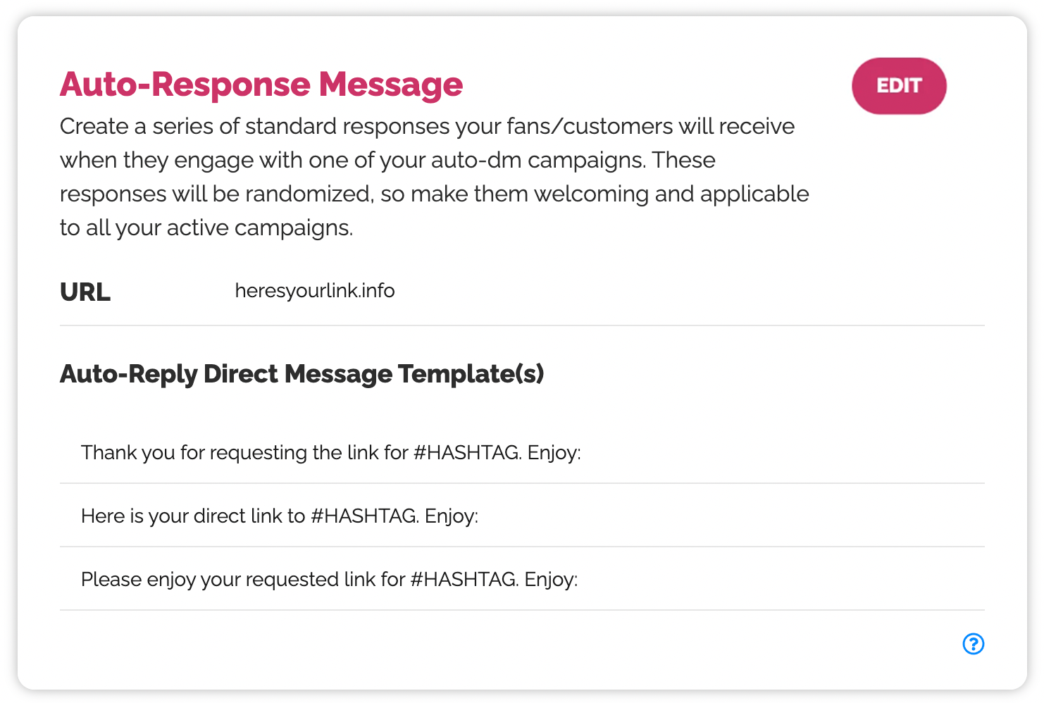 Auto response on DM Message using stampede social