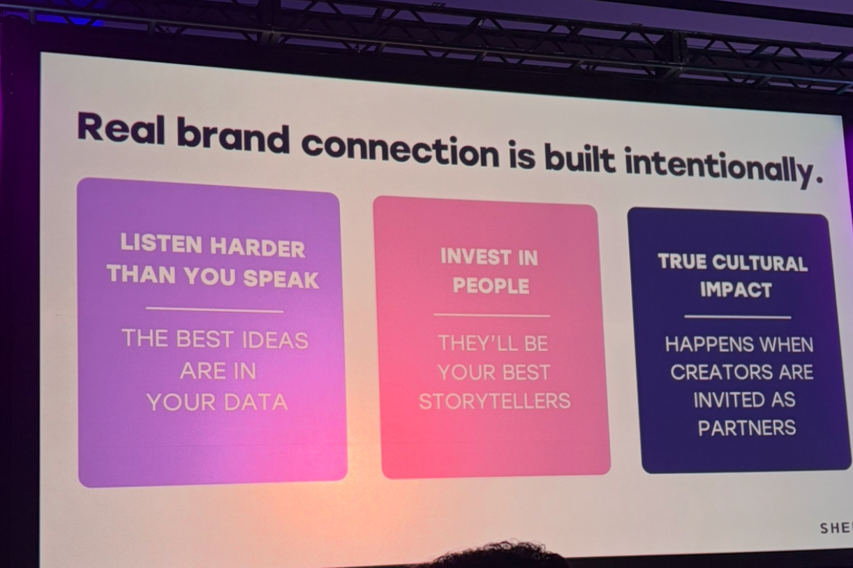A session led by Lisa Zlotnick, Head of Brand PR at SHEIN, reinforced this point. Real brand connection, she emphasized, is built intentionally. The strongest partnerships come from listening more than broadcasting and treating creators as partners rather than placements.