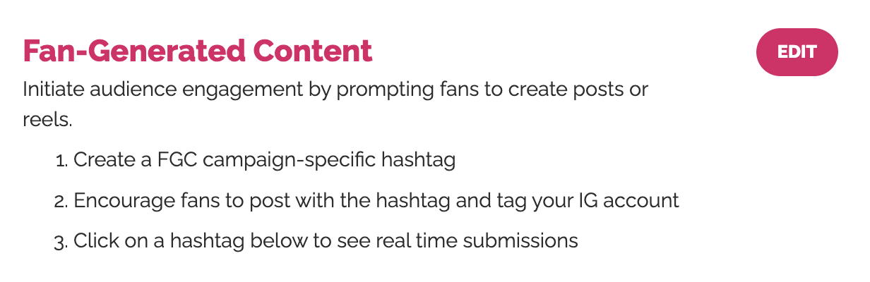 Create a Fan Generated Content campaign with stampede social 