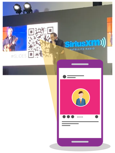 Turn the Crowd into
Connections
Drive your audience to your content
from the stage using your custom QR
code.