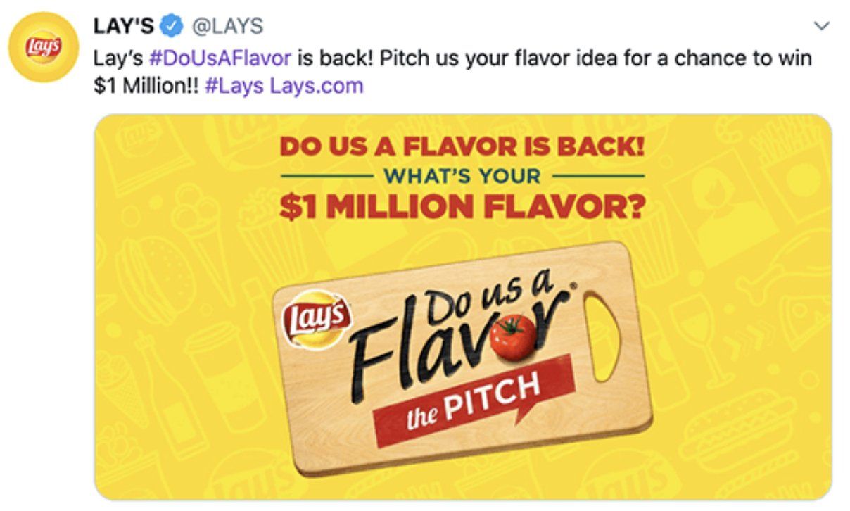 Lays post with a text do us a flavor is back