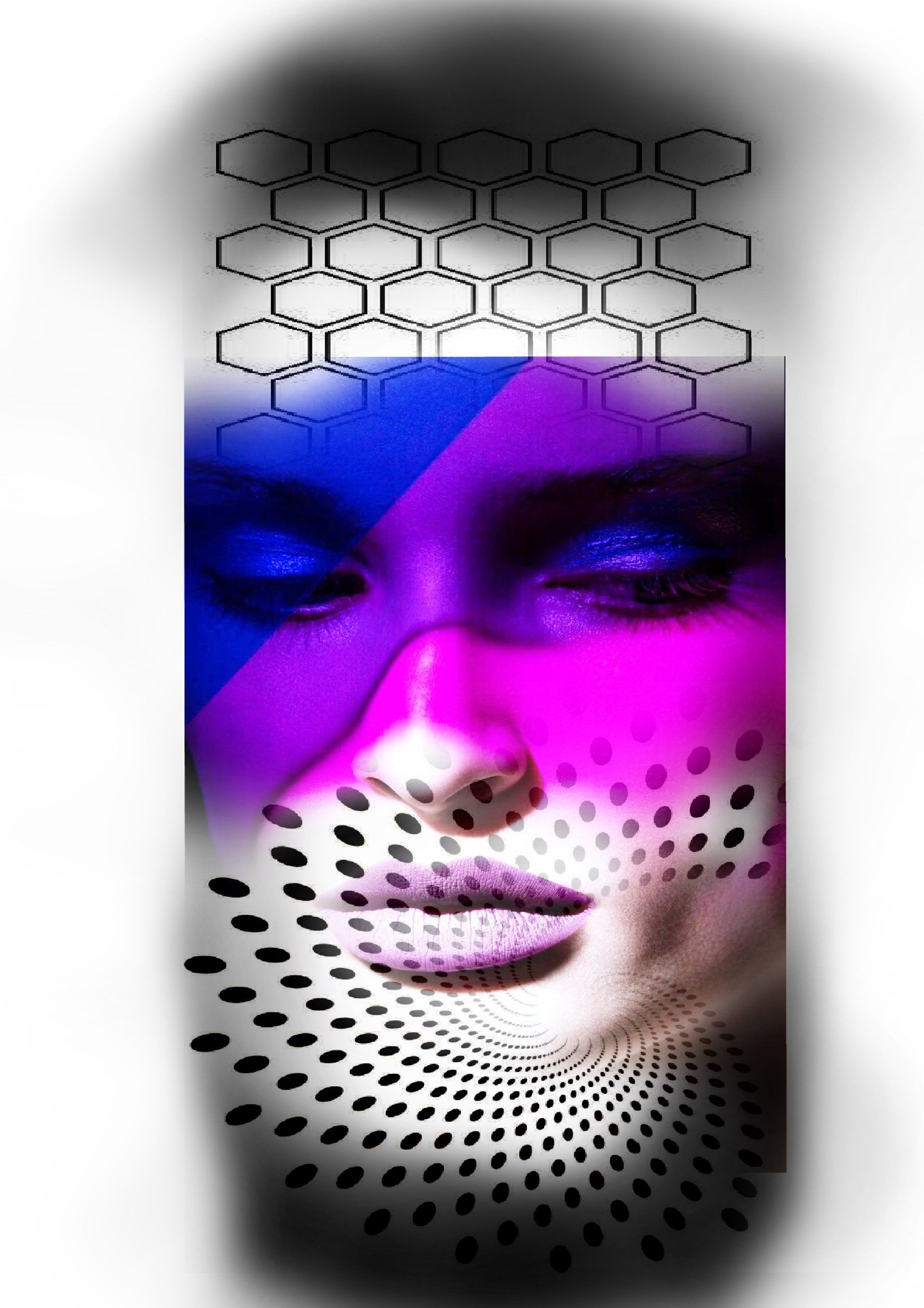 Abstract full colour face dots