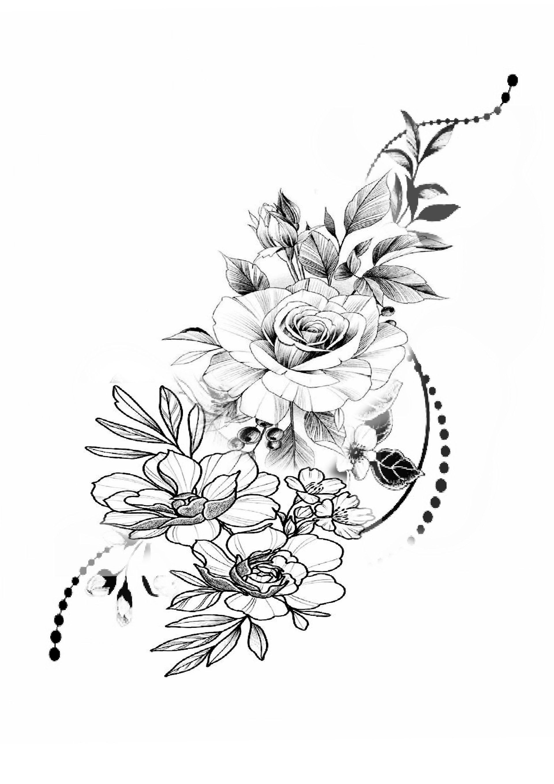 Flower line work dots mandala