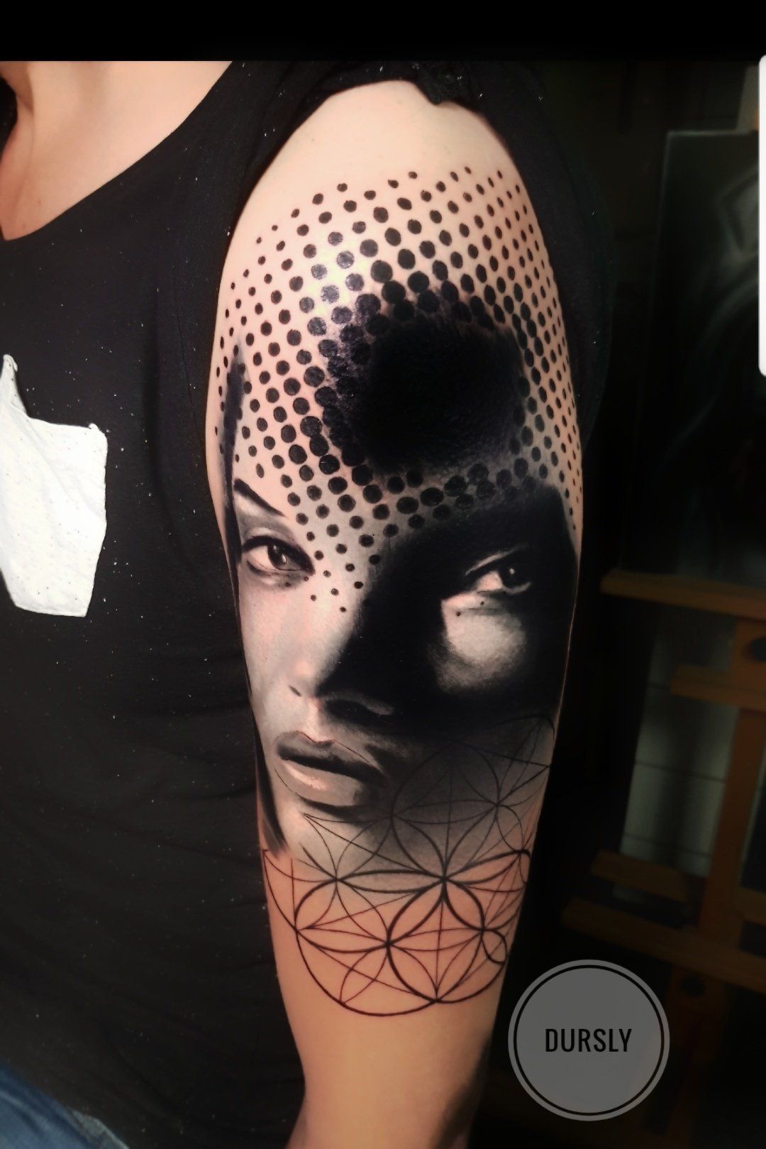 Geometric gezicht tattoo art tattoo
