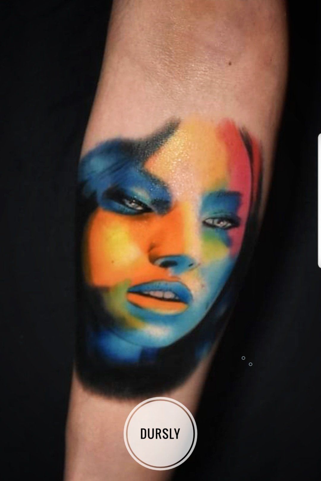 full colour face tattoo