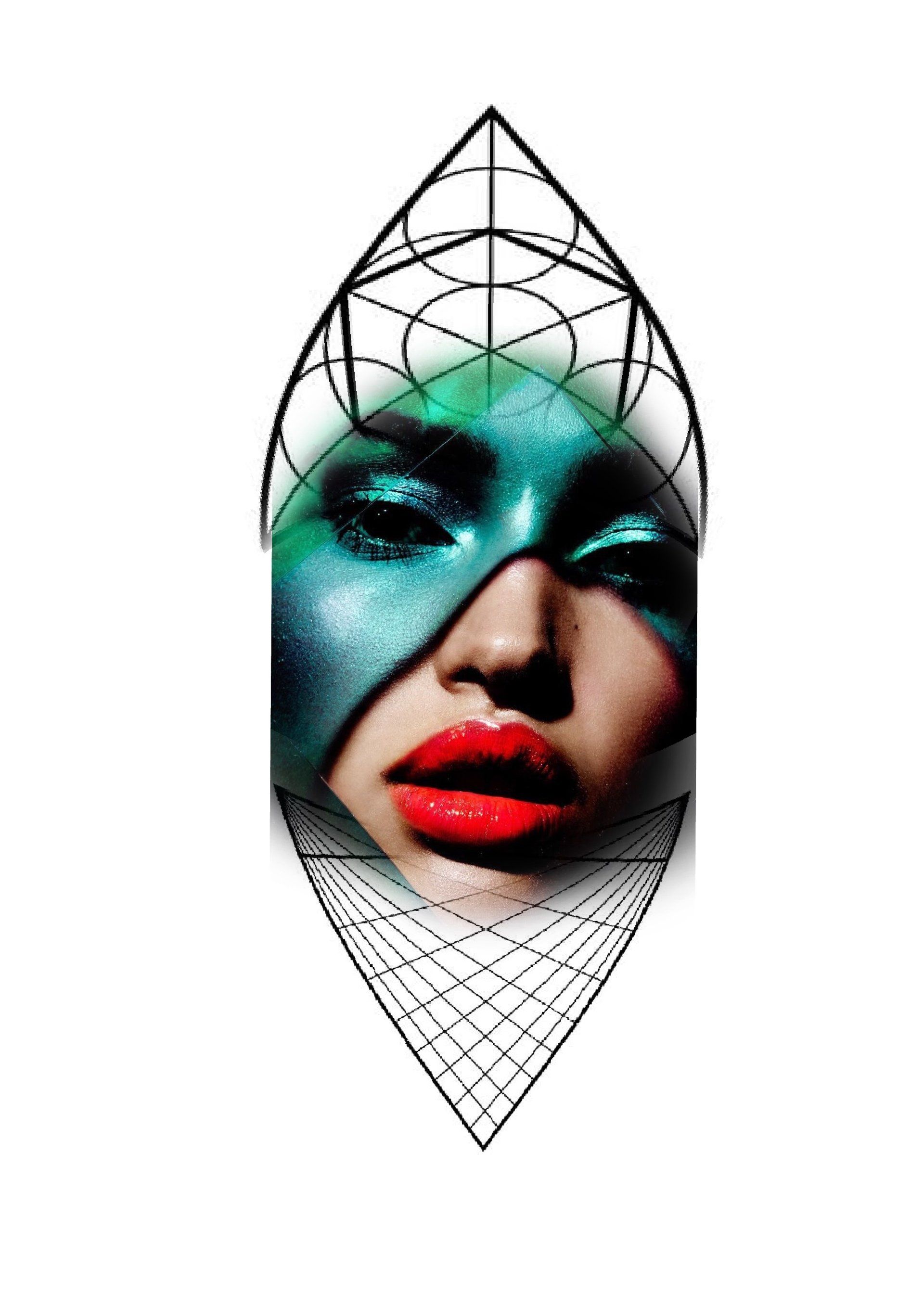 Woman full colour abstract work