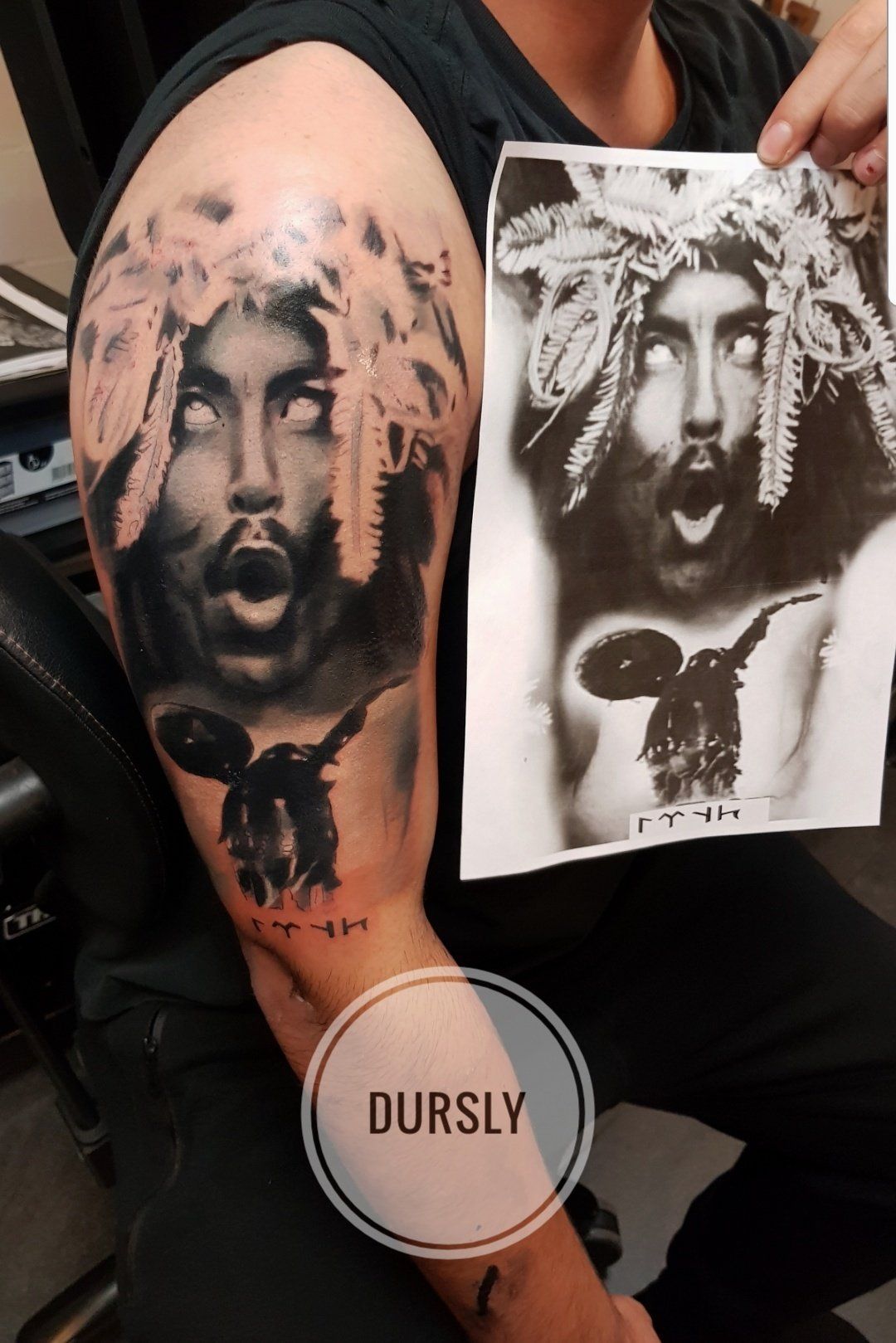 sjamaan believe portrait tattoo