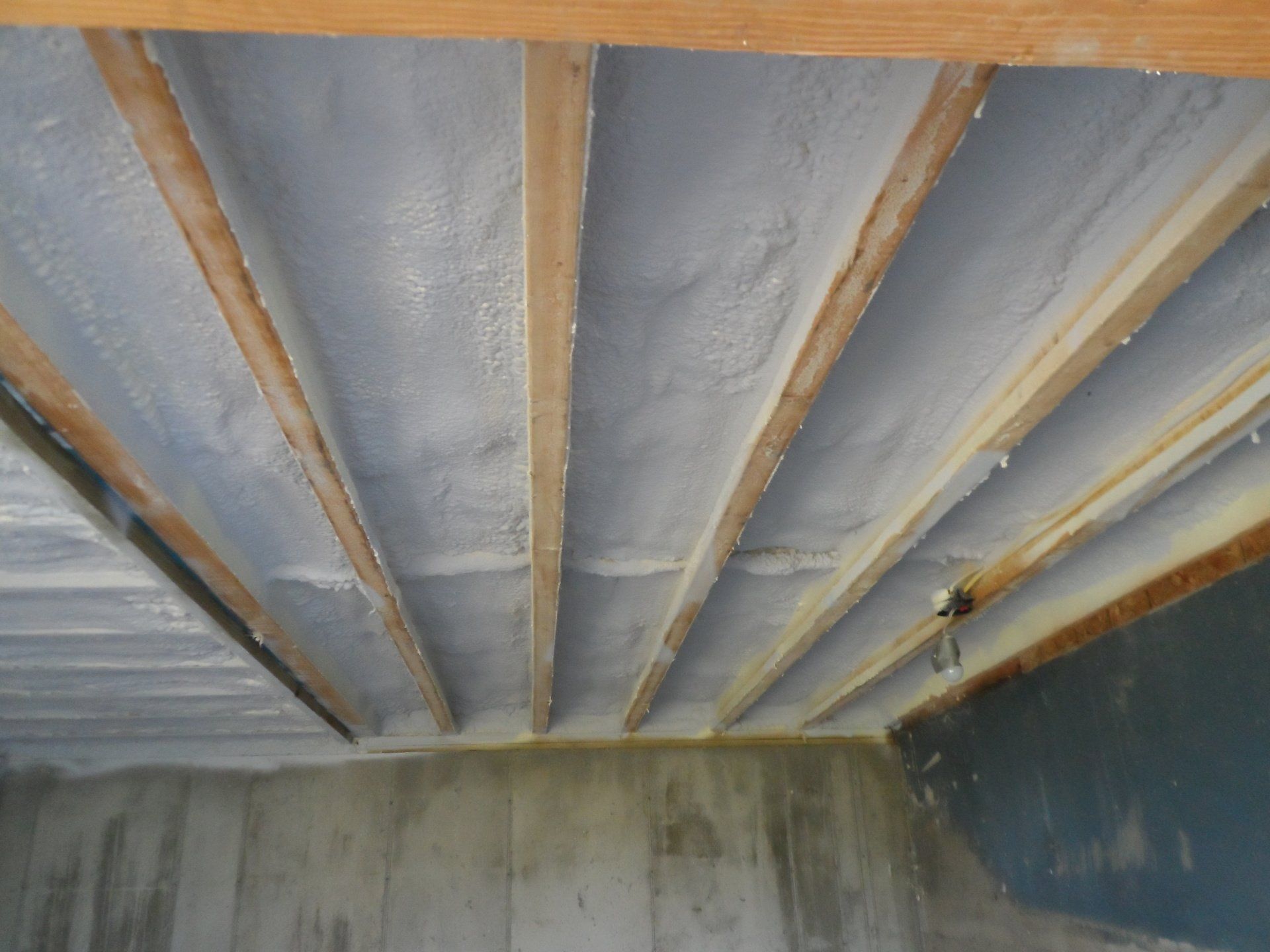 Ceiling insulation installed in a Northern  Vermont home.