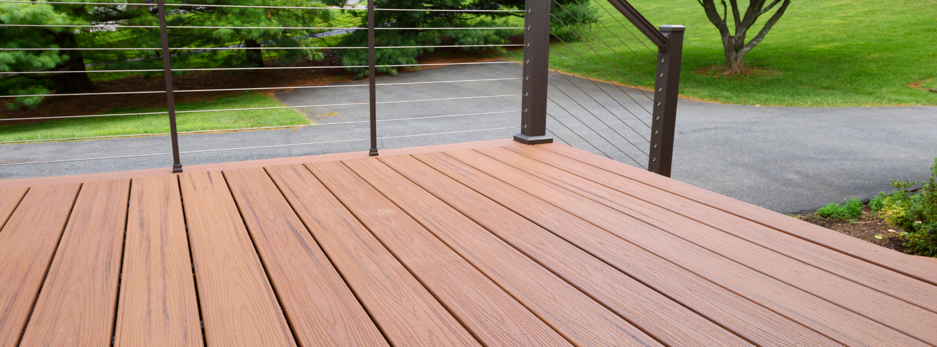 A deck with composite wood planks in Vermont