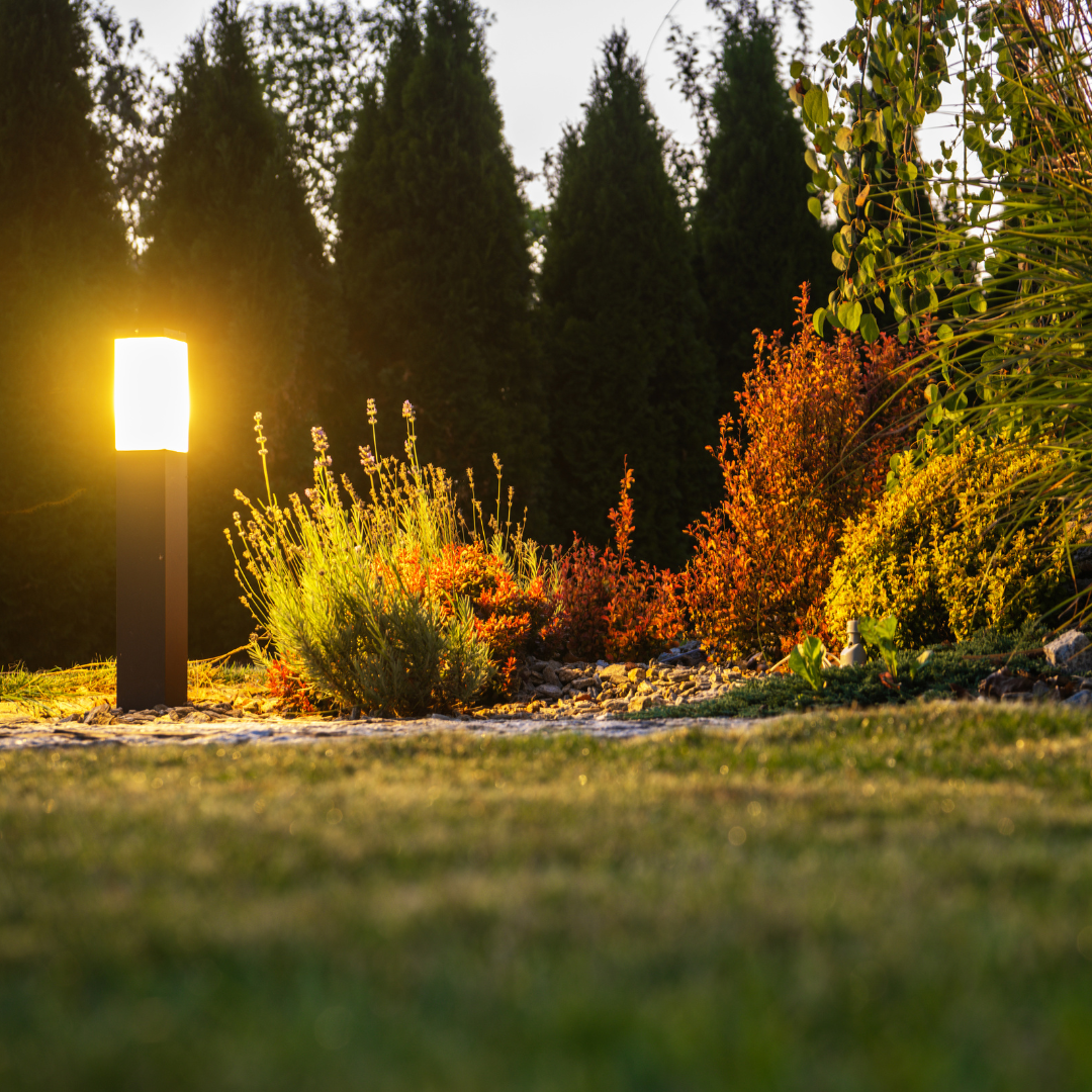 Consider installing eco-friendly pathway lights to accentuate your home's features and make up for reduced lighting during the fall season