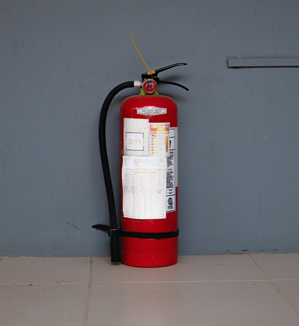 Keeping a small fire extinguisher readily accessible is a great way to be prepared in case of an emergency.