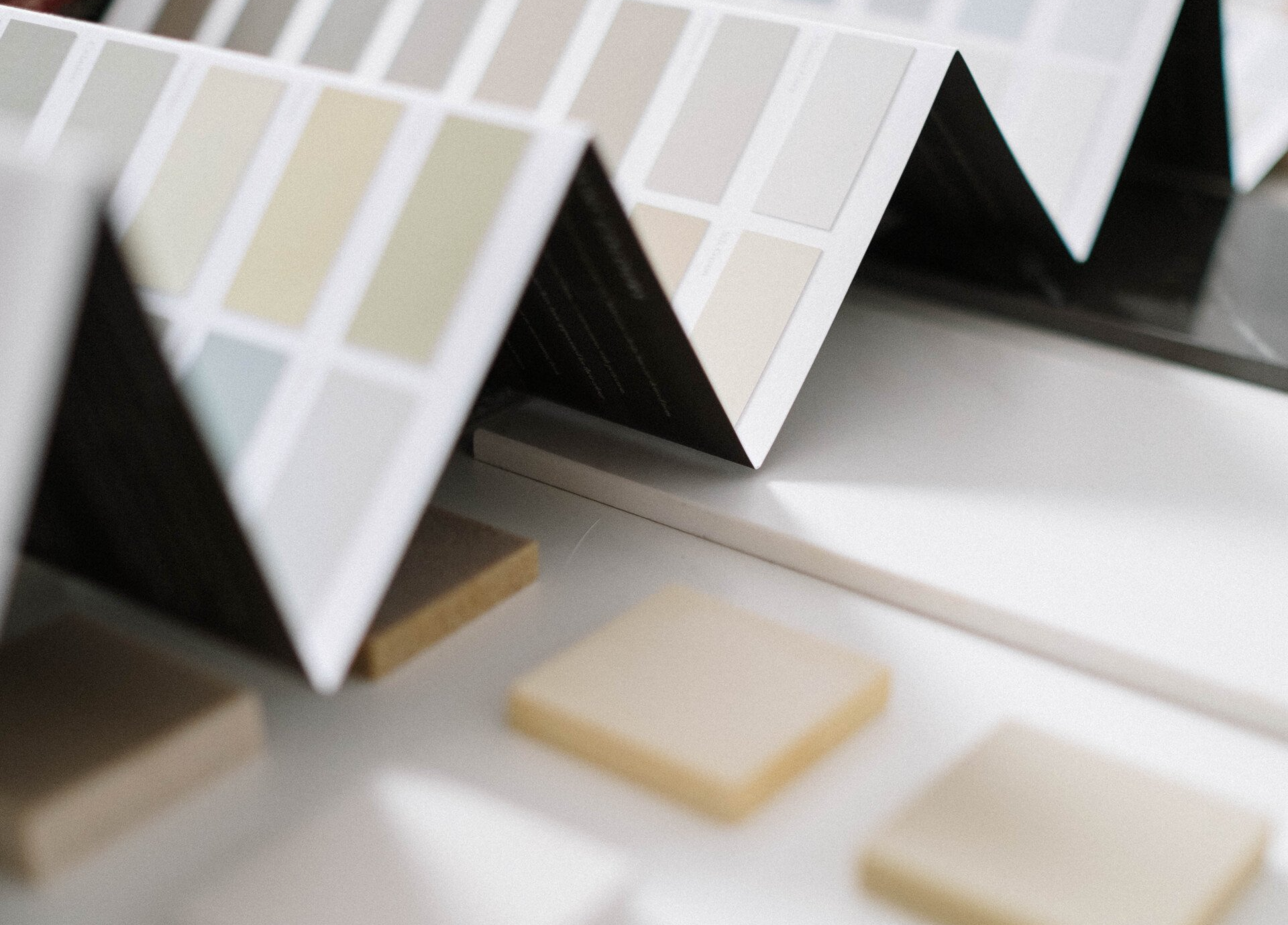 A collection of paint swatches for interior paint