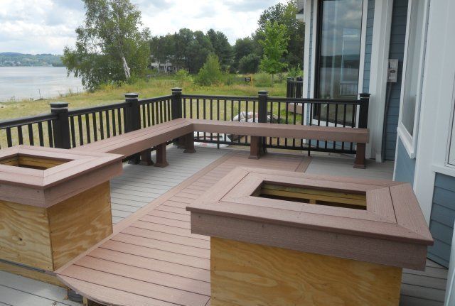 Beautiful deck overlooking a lake in Northern Vermont