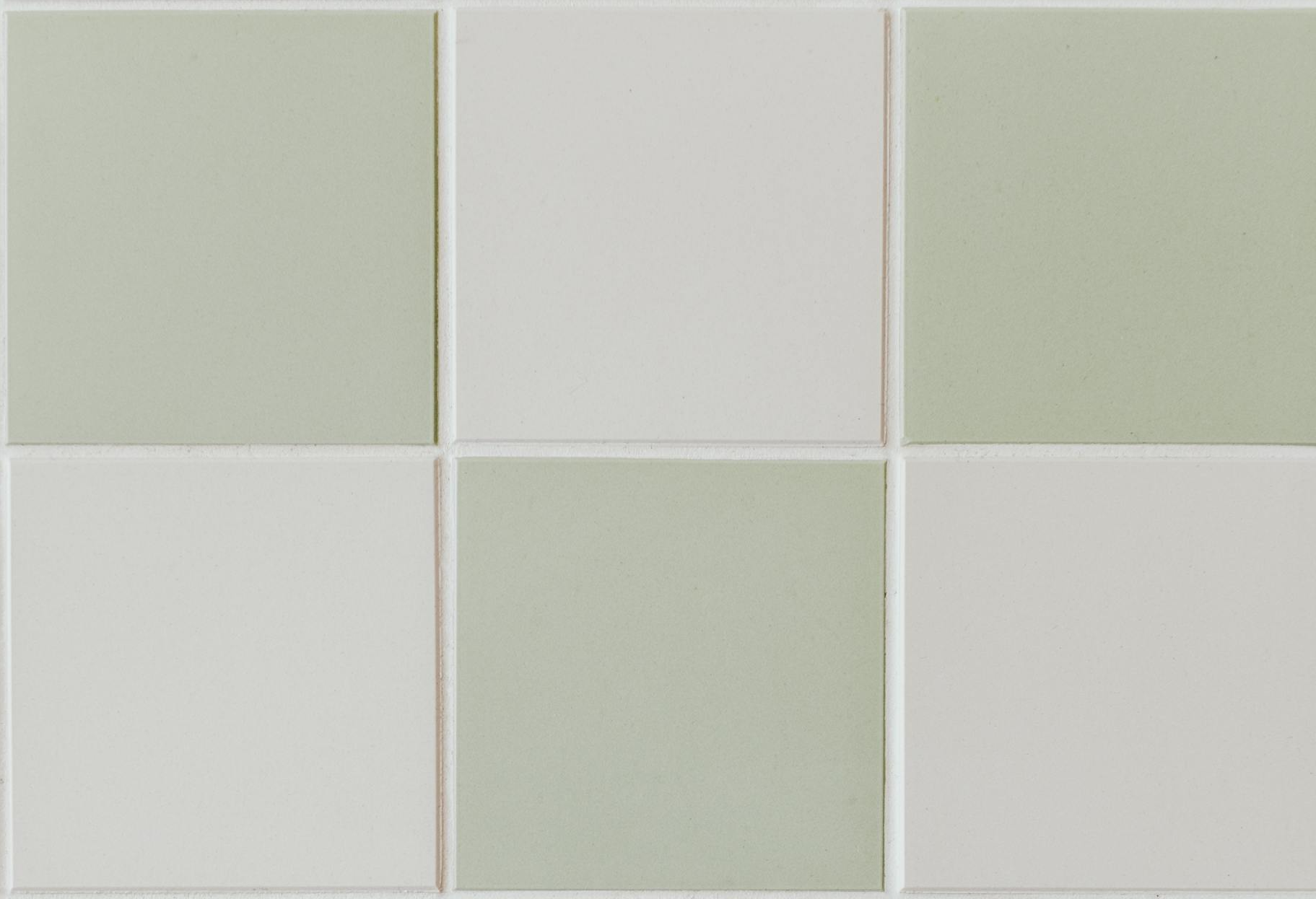 light green and off white checkered tiles