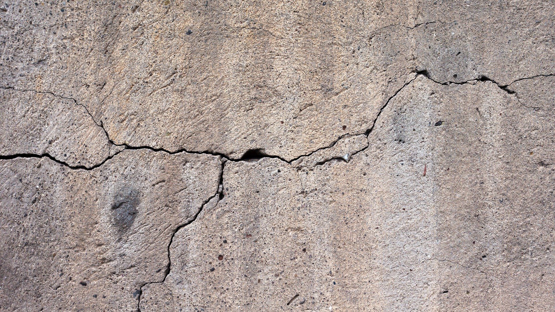 cracked cement