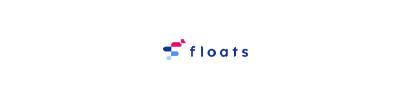 A logo for a company called floats is on a white background.