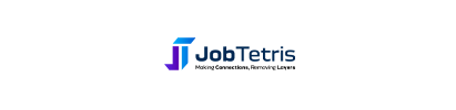 A blue and purple logo for job tetris on a white background.