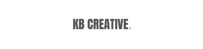 A logo for kb creative on a white background
