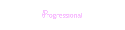 The word progressional is written in pink on a white background