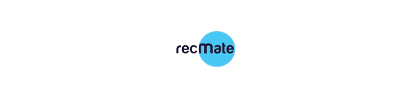 A blue circle with the word recmate on it