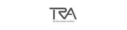 A black and white logo for a company called tra