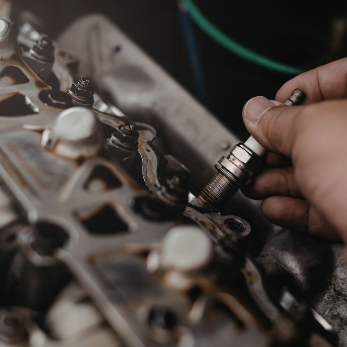 light duty diesel truck getting oil changed in Denver, CO.