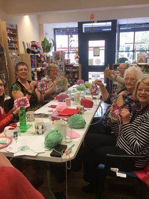 Group of women doing the knitting work in Northamptonshire