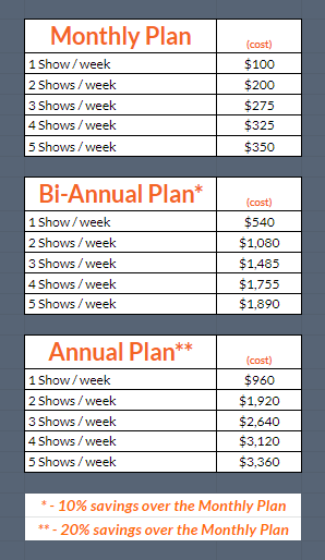 Eargasm Comedy Sponsor Plans
