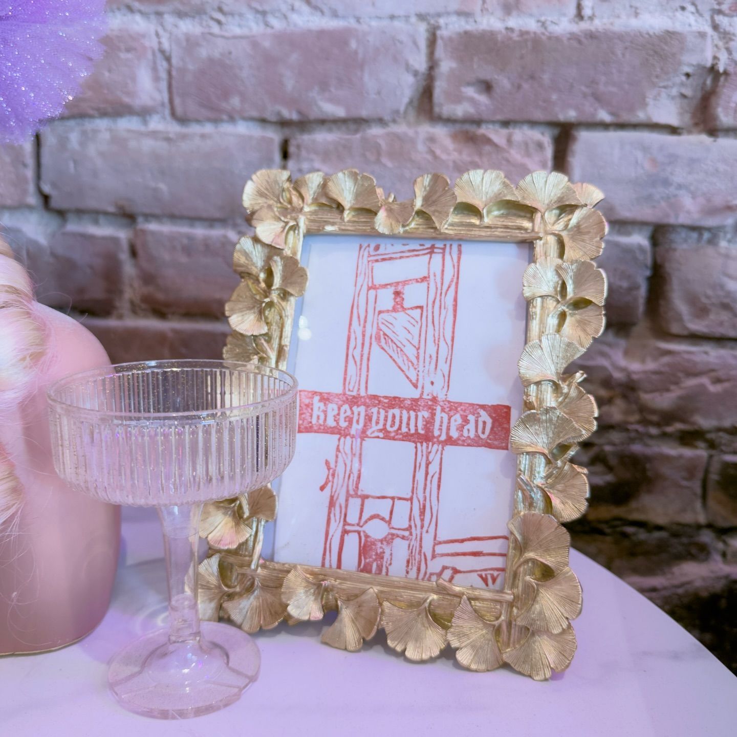 Golden framed art with 