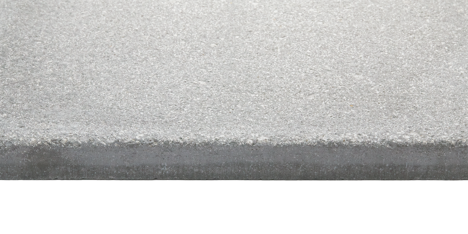 Close-up of a textured, grey, and white surface with a dark grey bottom edge.