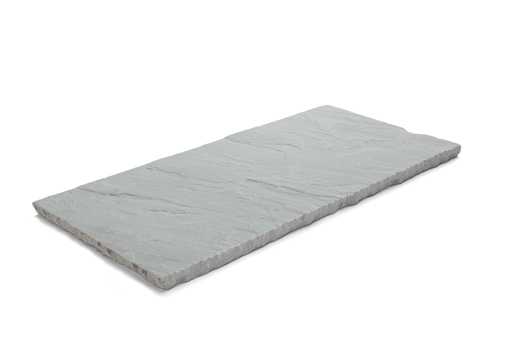 Gray rectangular concrete paver.