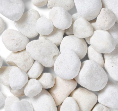 White smooth river rocks.
