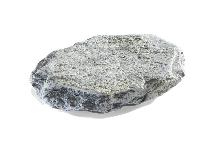 Gray, rough rock on a white background.