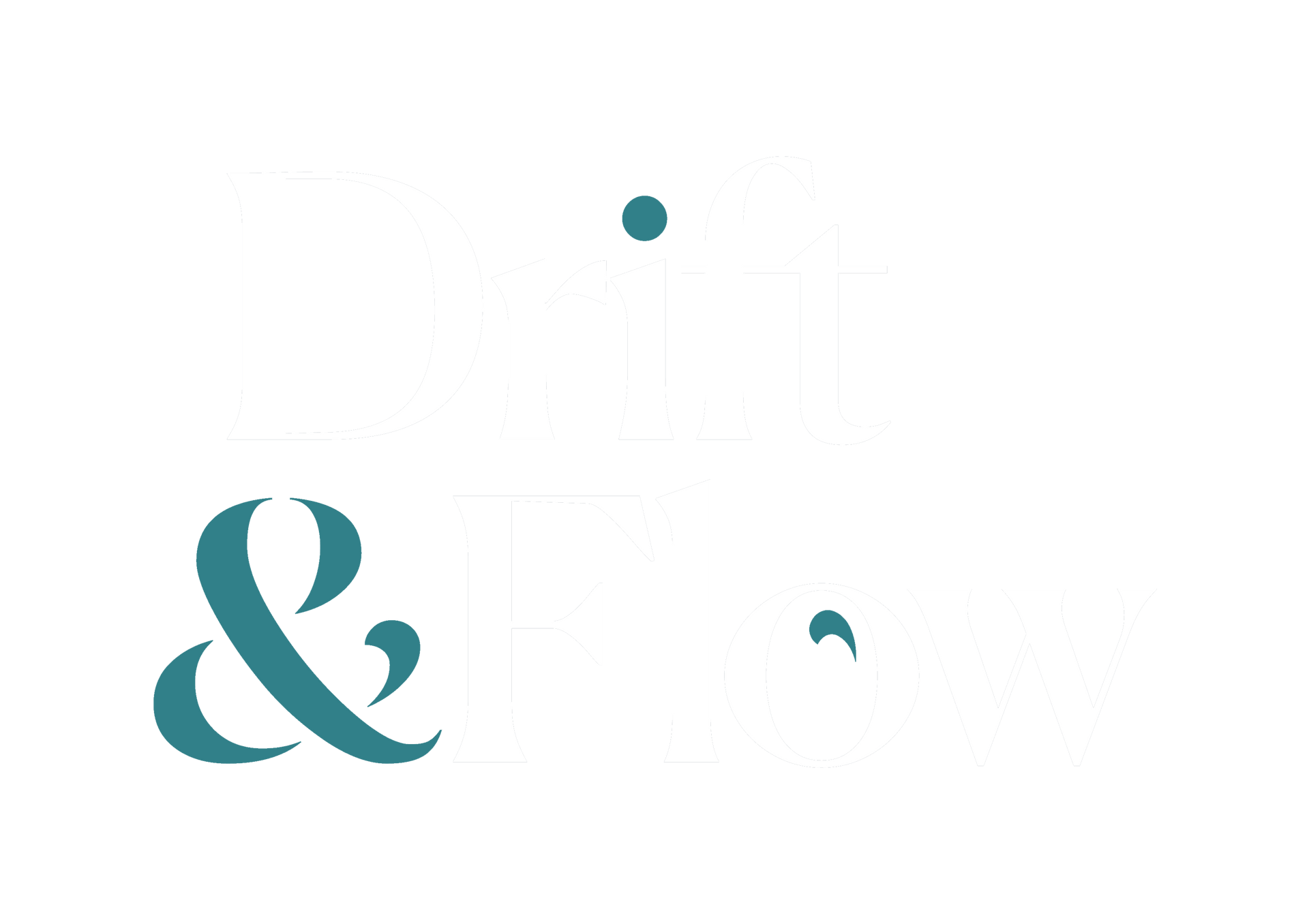 Teal ampersand and dot with white text.