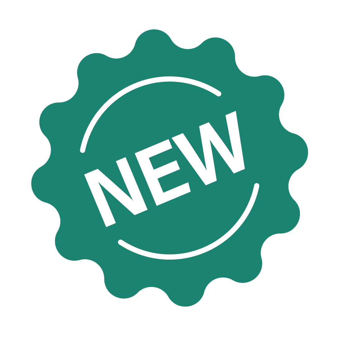 Green badge with white 