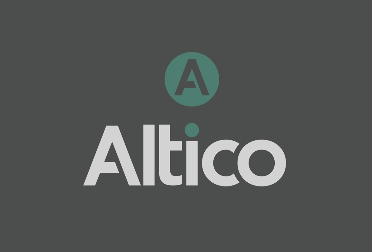 Logo for Altico, with a teal 
