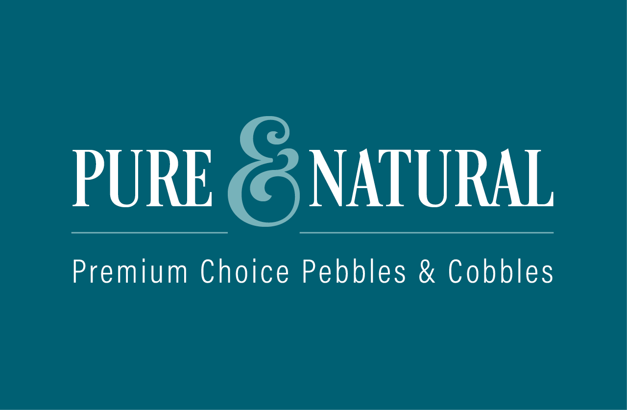 Logo for Pure & Natural, turquoise background, white text: 