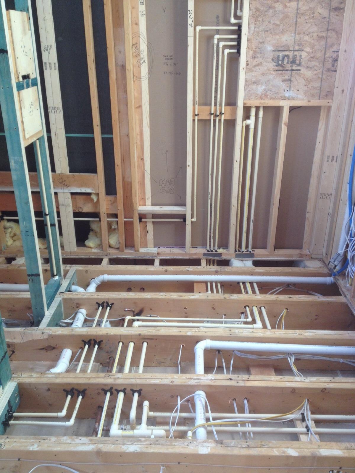 Installed White Pipes — Jefferson, WI — Precision Plumbing Services