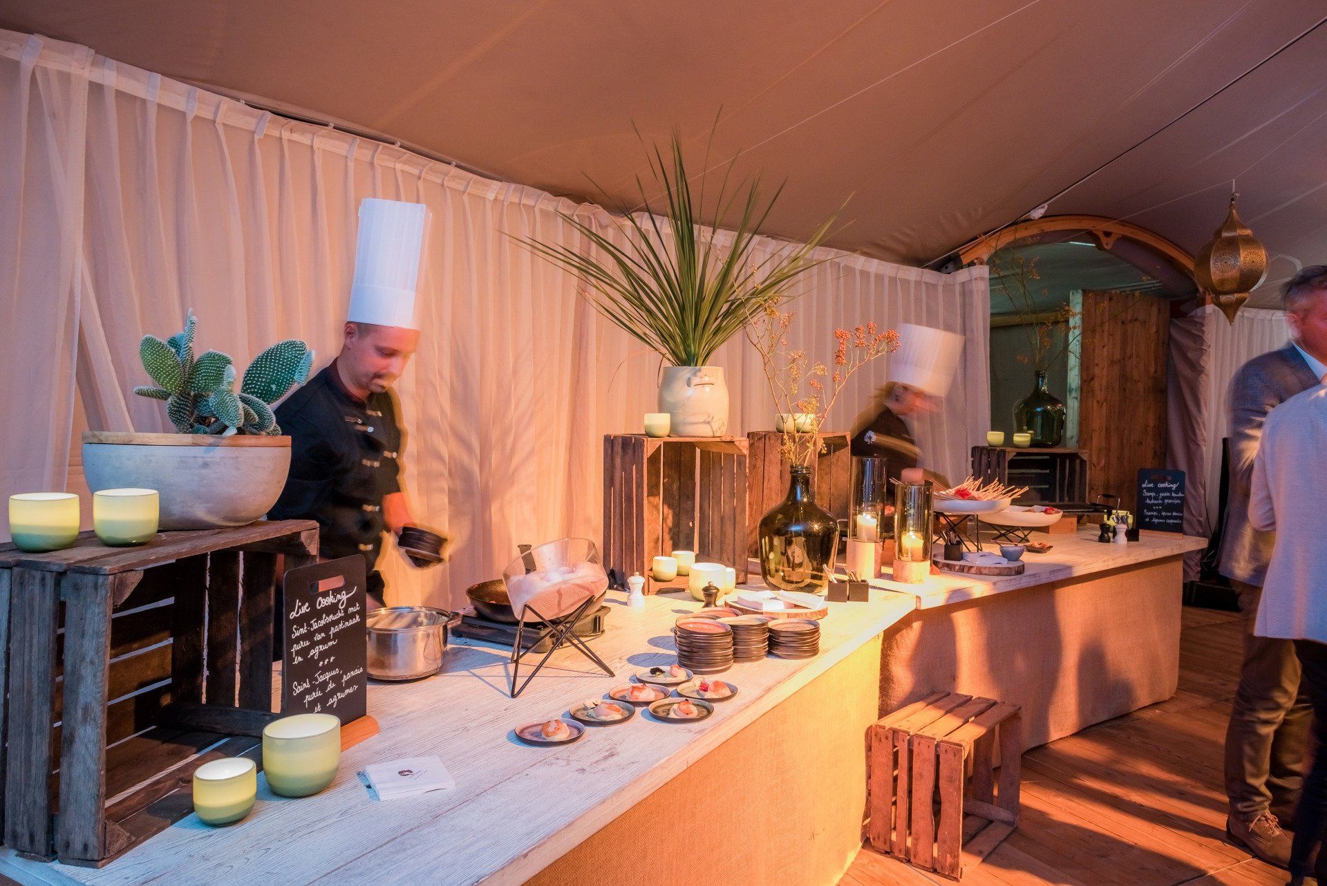 BIORGANISCHE gastronomische evenementencateraar voor Live koken
