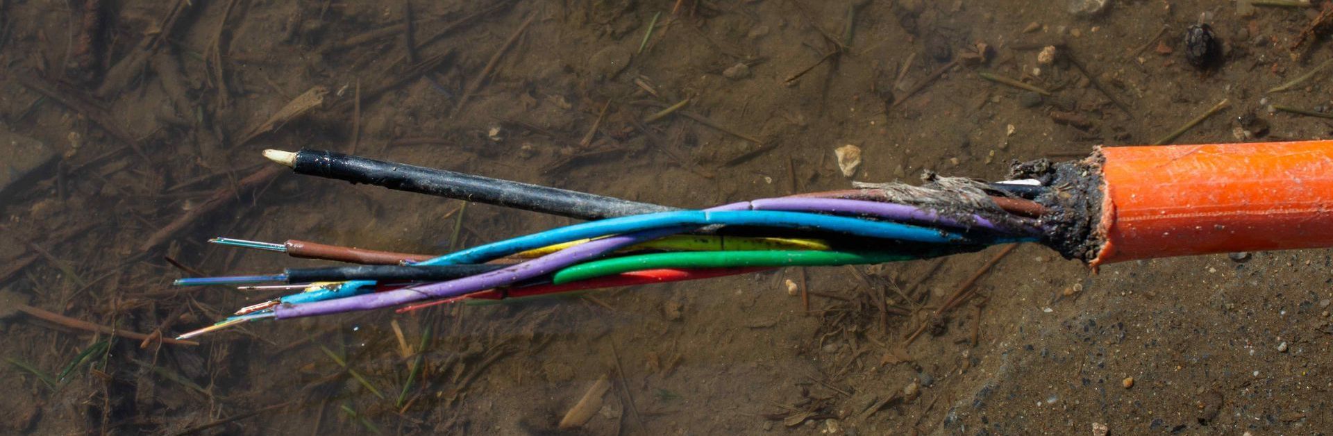Frayed Electrical Cable Near Water Hazard