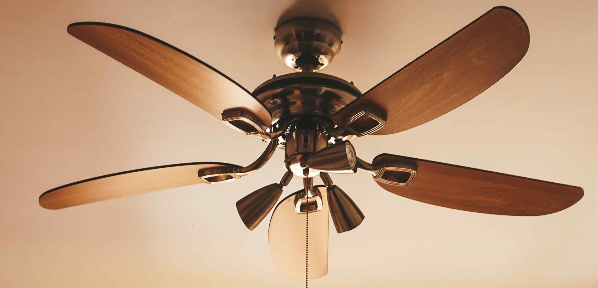 Wooden Ceiling Fan Installed Inside Home