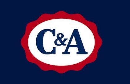 Ac e um logotipo em um fundo azul